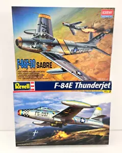 1/48 2X LOT ACADEMY F-86F-30 SABRE + REVELL F-84E THUNDERJET NEW AIRPLANE MODELS - Picture 1 of 5