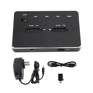 Aluminum Alloy High-speed Dual Bay M.2 SATA+SATA SSD Docking Station Duplicator - Afbeelding 1 van 13