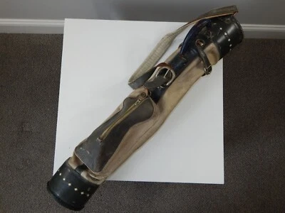 Bolsa de transporte para palos de golf Antq Par-Bag Atlantic Corp. de cuero 5" Stovepipe principios de 1900 Foto 1 de 4