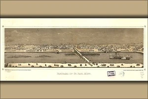 Poster, Many Sizes; Panorama Map St. Paul Minnesota 1873 - Picture 1 of 1