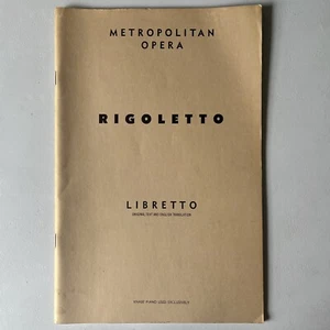 Rigoletto Libretto 1957 Metropolitan Opera Giuseppe Verdi | G. Schirmer - Picture 1 of 3