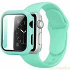 Strap+glass Screen Case For Apple Watch 9 8 7 6 5 4 3 2 Se Silicone Iwatch Band