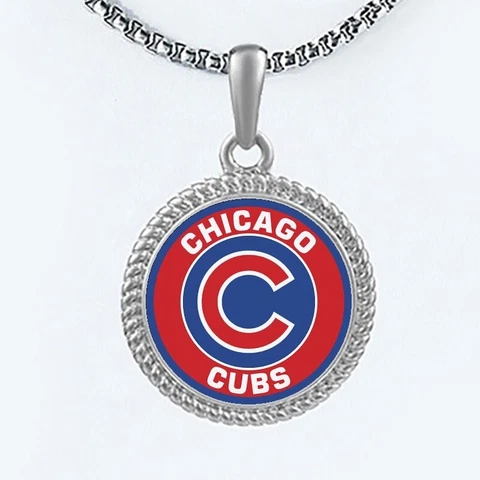 Chicago Cubs Womens Mens Link Chain Pendant Necklace w Gift Pkg D22 Cover
