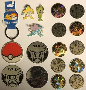 Pokémon TCG Coins Key Ring Pins - Picture 1 of 1