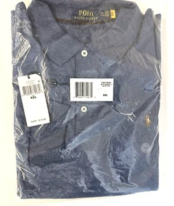 Polo Ralph Lauren Para Hombre XXL Calce Clásico Algodón Camisa Azul Brezo NUEVO - Imagen 1 de 6