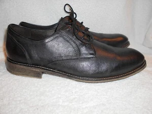 Mint John Varvatos USA Men's Black Leather Plain Toe Oxfords Size 13M - Picture 1 of 11