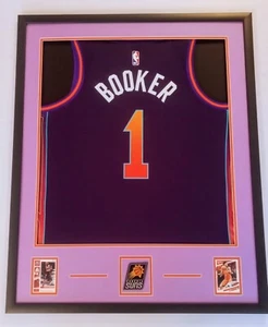 Devin Booker Phoenix Suns Display Framed NBA Basketball Jersey Panini Cards - Picture 1 of 5