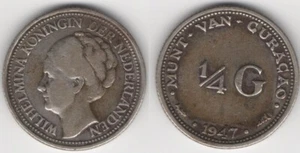 Niederländische Curacao 1/4 Gulden 1947 Silber - Afbeelding 1 van 1