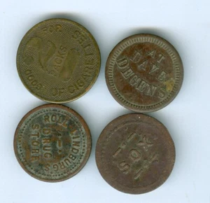 FOUR VINTAGE GOOD FOR TOKENS - Picture 1 of 2