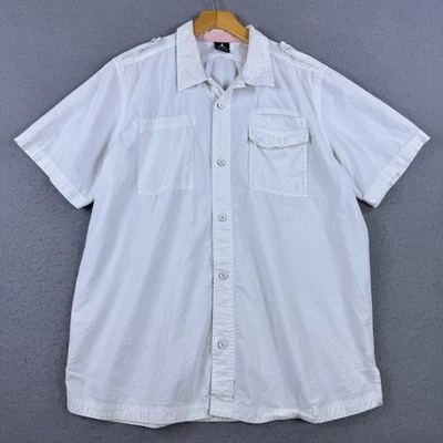 Nike Air Jordan Men's Short Sleeve Button Up Shirt White Size XL Cotton Pockets - Image 1 of 4