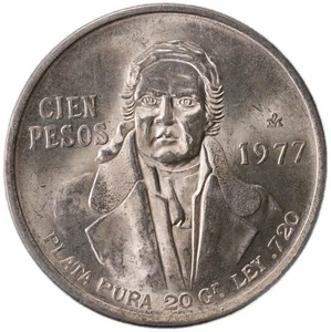 México - 100 Pesos - 1977 - KM#483 - Plata .720 - Imagen 1 de 3