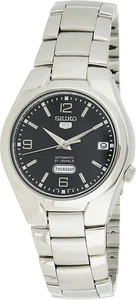Seiko 5 Black Dial Silver Stainless Steel Band SNK623K1 Automatic 30M Mens Watch - Picture 1 of 7
