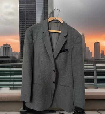 CHAQUETA DEPORTIVA ARMANI COLLEZIONI SMART CLÁSICA GRIS/AZUL MINI CUADROS UK 46R EU 56R Foto 1 de 4