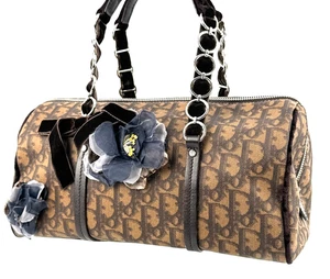 Dior Trotter romantische Mini Handtasche PVC Leder braun Boston Handtasche authentisch - Bild 1 von 24