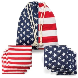 Regulierung Cornhole Sitzsäcke: Professionelles Wurfspiel mit amerikanischer Flagge Set 8 Sta... - Bild 1 von 9
