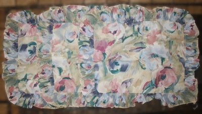 复古花卉双沙发床套装(床裙 + 3 Shams)38 英寸 x 73 英寸小屋核心 13 英寸落 — 第 1/4 张图片