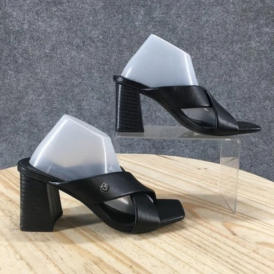 Sandalias Anne Klein para mujer 6,5 M Garry sin cordones negras imitación cuero tacones NUEVAS Foto 1 de 4