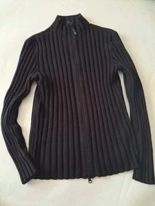 armani jeans cardigan Chunky Zip Fisherman Fits Small Y2k - Picture 1 of 6
