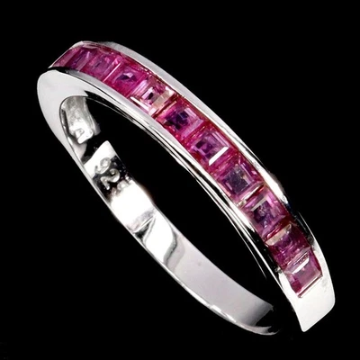 925 Sterling Silver Ring Princess Ruby 2mm Natural Gemstone Jewelry Size 7 - Image 1 of 4