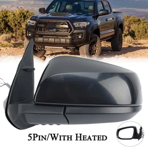 Left Black Side Mirror For Toyota Tacoma 2016-24 2025 W/Power Heated 5Pin Driver - Picture 1 of 16