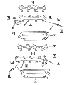 Genuine Mopar Exhaust Manifold Right 53013598AB QTY 1 - Picture 1 of 4