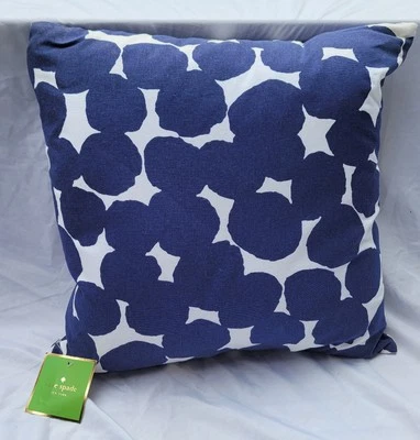 Kate Spade квадратный случайный точка декоративная подушка синий белый хлопок новый ярлык - Изображение 1 из 4