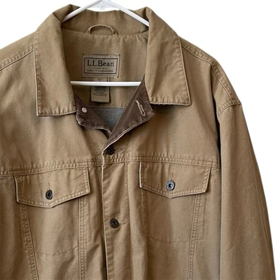Винтажный LL Bean 0 YR23 XL высокий сарай Chore куртка поле пальто хаки вельвет - Изображение 1 из 4