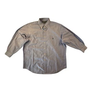 Vintage Ralph Lauren Yarmouth Blue Plaid Shirt Size 17-33 Made HK - Picture 1 of 7