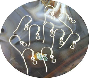 20 Sterling Silber Ohrring Haken Drähte mit runder 2,5 mm Kugel 925 gestempelt Fundstücke - Bild 1 von 1