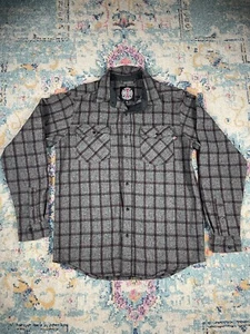 Independent Truck Co Shirt Button Thick Flannel Black Gray Size M - Picture 1 of 6