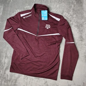 Columbia Golf Texas A&M Aggies Pullover Mens Small Red Quarter Zip Light Weight - Picture 1 of 10