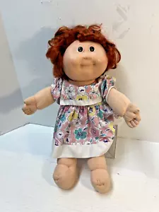 Kohlaufnäher Kinderpuppe #15 H wachsendes Haar Seide rothaarig braune Augen - Bild 1 von 12