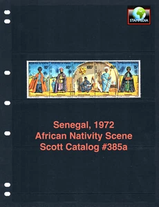 1.5x $5.25 Scott Value - 1972 SENEGAL Nativity Scene Africana CV MNH NH UM - Picture 1 of 4