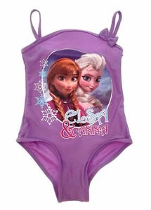 Frozen Badeanzug Offiziell Disney Mädchen Flieder Größen 18 Monate - 5 Jahre - Bild 1 von 1