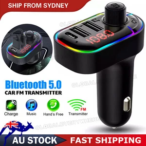 Bluetooth 5.0 Radio Car Kit Wireless FM Transmitter Dual USB Charger MP3 Player - Picture 1 of 9