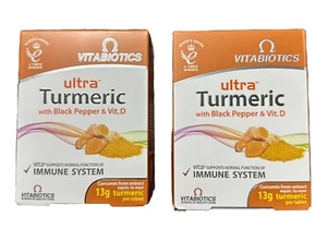 2 X Vitabiotics Ultra Turmeric with Black Pepper and Vit.D - 60 Tablets BB:09/26 - Picture 1 of 2