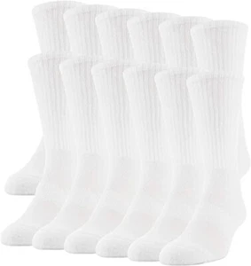 Wholesale Dozens Lot Men Women White Colors Sports Cotton Crew Socks 9-11 10-13 - Picture 1 of 6