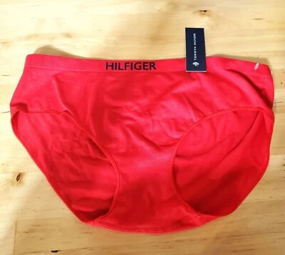 Tommy Hilfiger Logo Hipster Sin Costuras Manzana Rojo Bragas XL Nylon Spandex Nuevo con Etiquetas Foto 1 de 4