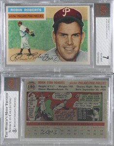 1956 Topps Robin Roberts (Gray Back) #180.1 BVG 7 HOF