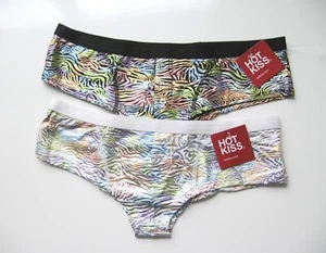 A100 Hot Kiss NEW Rainbow ShimmerWave Patterm Stretch Cotton Hipsters Boyshorts - Picture 1 of 8