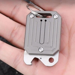 Mini Titanium Alloy Pocket Folding Knife Opener Keychain Camping EDC Multi Tools - Picture 1 of 12