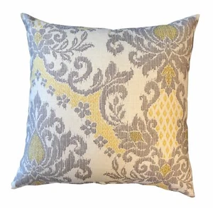 THE WELL DRESSED BED Bedazzle Silver Lining Linen Blend Pillow Cover 21x21 - Picture 1 of 2