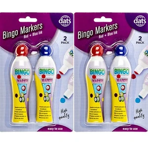 Bingo Marker Pen Dabbers Dauber BingoMarkers Colours Red & Blue AU - Picture 1 of 7