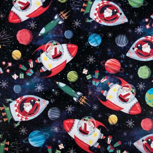 2m Geschenkpapierrolle Weihnachtsmann Kosmos Weihnachten Weihnachtspapier bunt - Bild 1 von 1