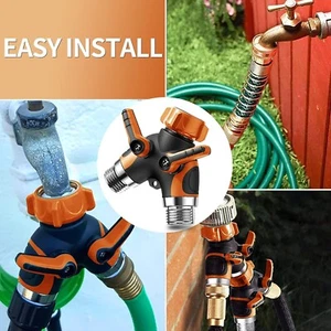 Pack of 4 - Faucet Garden Hose Splitter 2 Way, 3/4" Spigot Adapter Connector - Picture 1 of 5