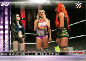 2019 Topps WWE - Women's Revolution #DR-8 Paige Turns on Charlotte Flair and Bec - Picture 1 of 2