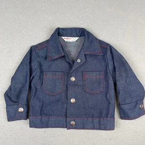 Vintage Health Tex Denim Jacket 24 Months 2T  Western Snap 70s Selvedge Trucker - Picture 1 of 19