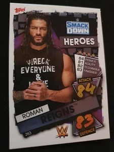 WWE Karte 263 ROMAN REIGNS Topps Slam Attax 2021 Wrestling Card SMACKDOWN Heroes - Bild 1 von 2