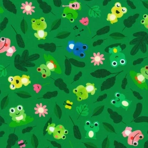 Frogs Leapfrog - Rainforest Friends - Robert Kaufman Cotton Fabric - Fat Quarter