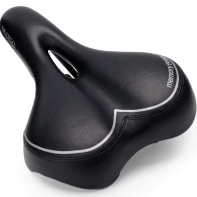 Asiento de bicicleta Bikeroo Comfort - Sillín de bicicleta acolchado suave de espuma viscoelástica de 7" de ancho NUEVO Foto 1 de 4